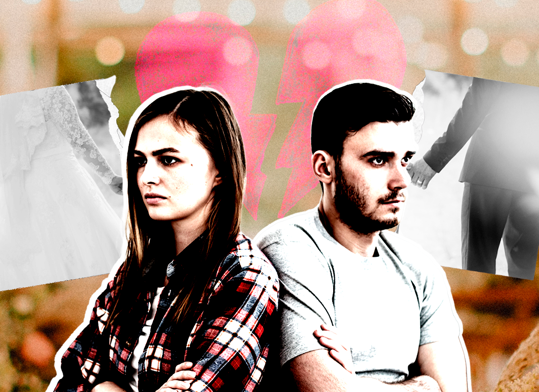 Dos personas dándose la espalda