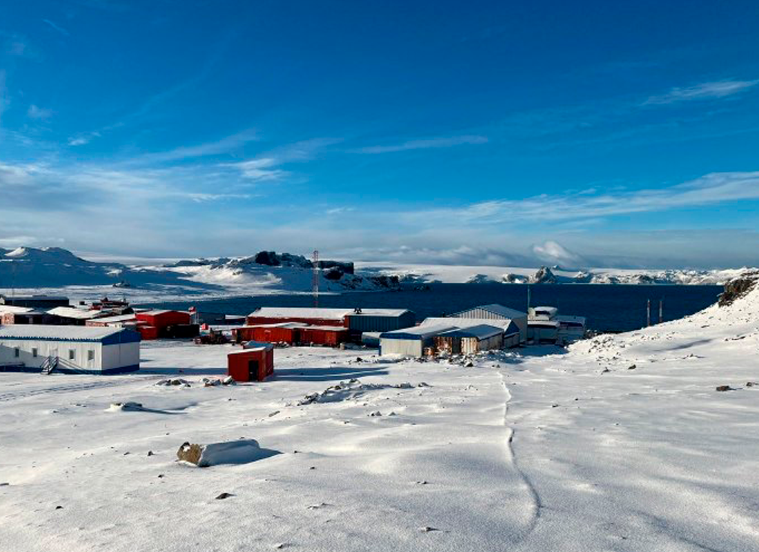 Base científica en la Antártica.