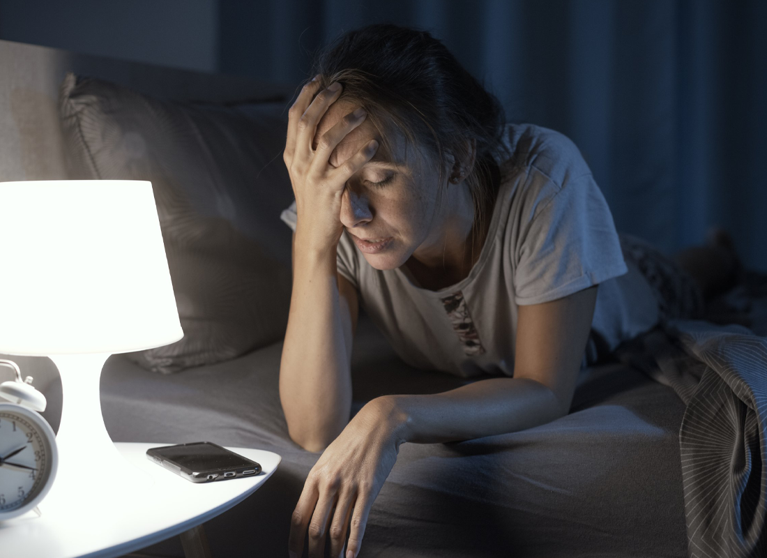 Mujer con insomnio