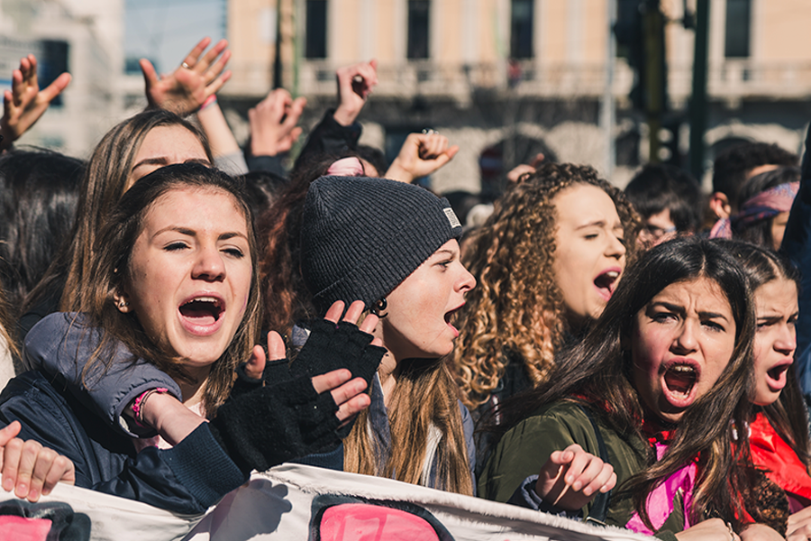 Estudiantes manifestándose