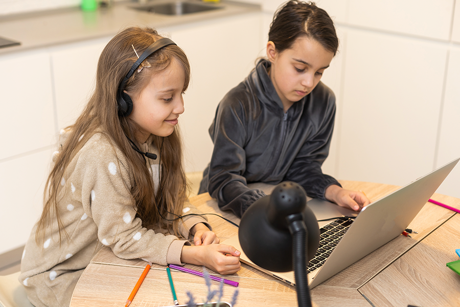 Niñas en el computador