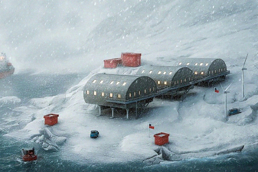 En la imagen aparece la proyección de la propuesta de la egresada Usach para base en la Antártica