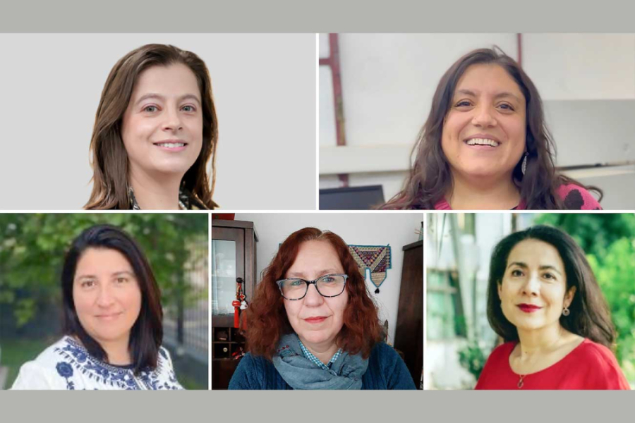 En la imagen aparecen los rostros de las 5 académicas Usach que ganaron los fondos.