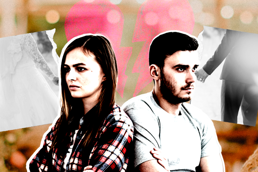 Dos personas dándose la espalda